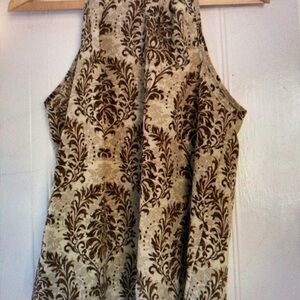 Elegant Brown Patterned Women's Top